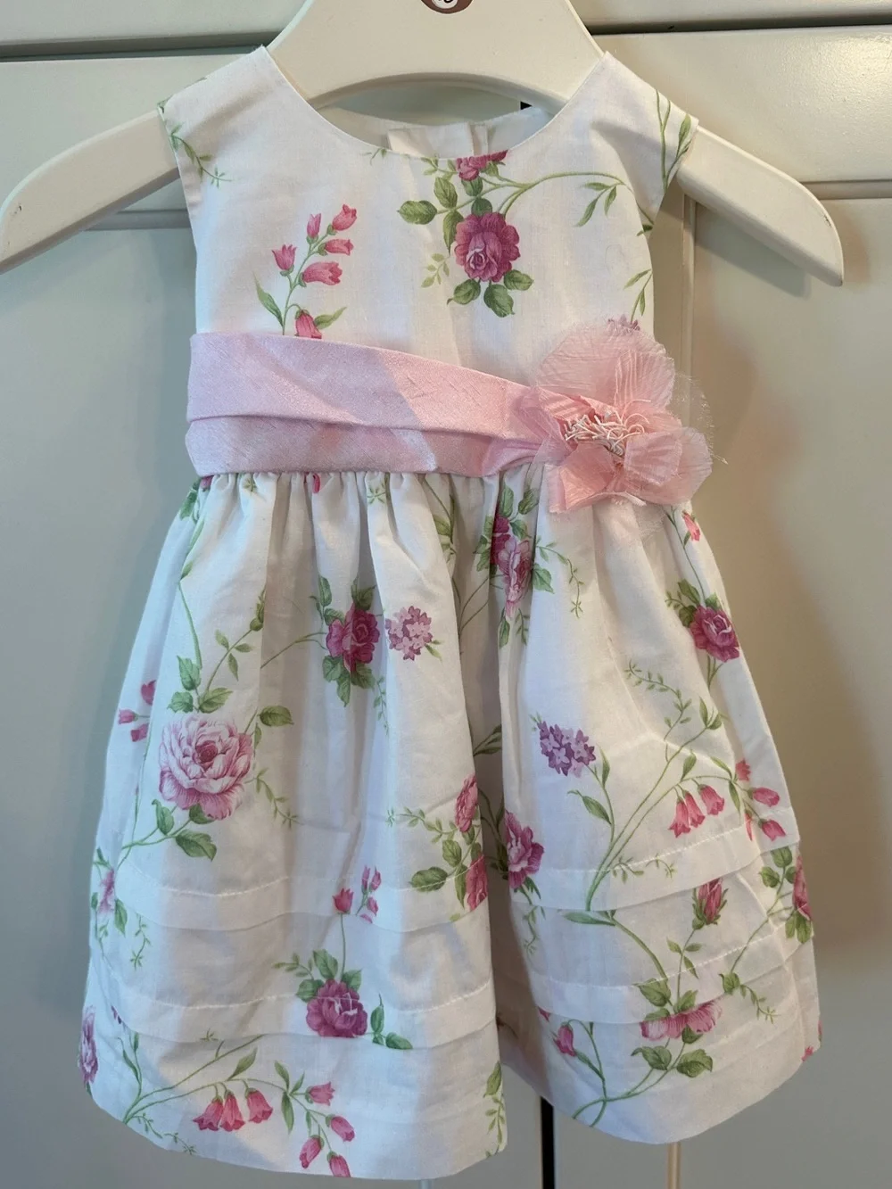 Marmellata Floral Party Dress 3-6 month Tulle‎ Overlay Bow Waist Toddler Dress